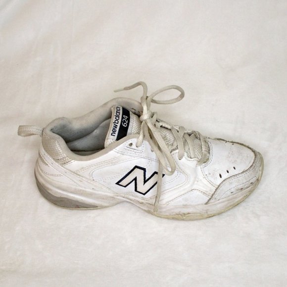 New Balance Shoes | New Balance White Leather 624 Cross Trainer Sz 6.5 | Color: Blue/White | Size: 6.5 | Caramia112's Closet